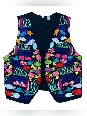 Vintage Made in Guatemala Fish Vest